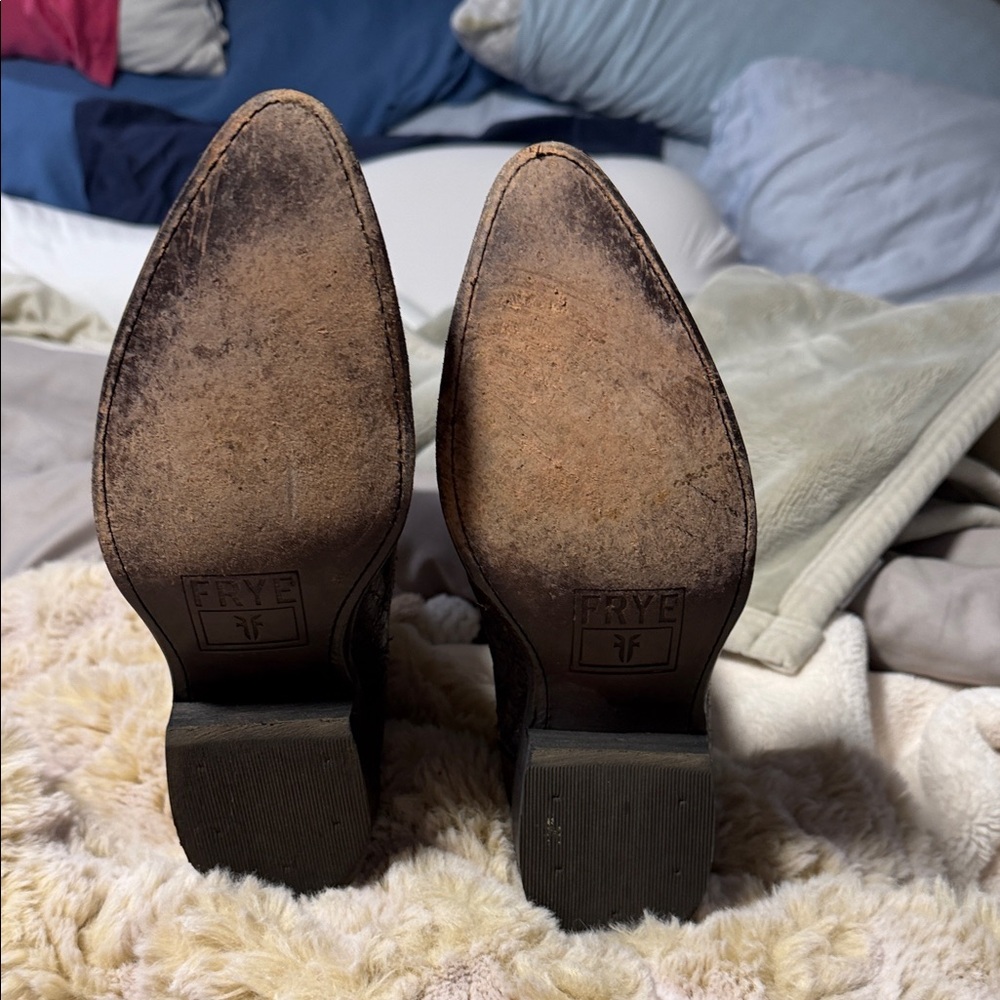 Frye Brown Leather Studded Western Boot - Picture 4 of 9